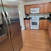 The dining room and kitchen view inside 4441 Sandy Lane rd. Columbus Ohio.