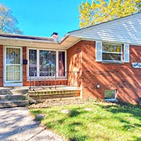 The front yard and front porch at 4441 Sandy Lane rd. Columbus Ohio.