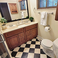 The master bathroom has his and her sinks at 4441 Sandy Lane rd. Columbus Ohio.