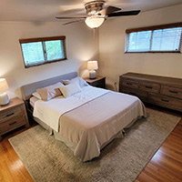 The master bedroom has an attached full bathroom inside 4441 Sandy Lane rd. Columbus Ohio.